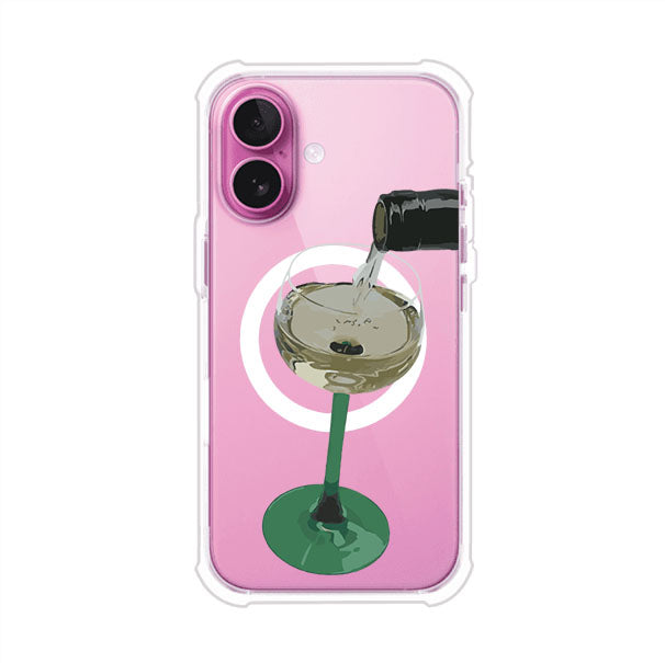 Funda personalizada para iPhone con ilustración de un dirty martini siendo servido en una copa. Diseño elegante y moderno para amantes de los cócteles. Producto de Remark MX