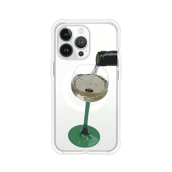 Funda personalizada para iPhone con ilustración de un dirty martini siendo servido en una copa. Diseño elegante y moderno para amantes de los cócteles. Producto de Remark MX