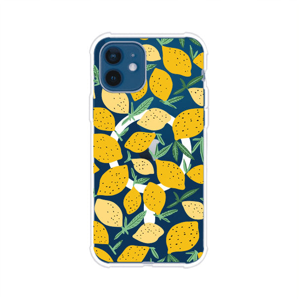 Funda personalizada para iPhone con diseño de limones amarillos estilo limoncello, inspirada en el verano mediterráneo. Producto de Remark MX
