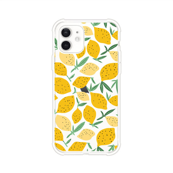 Funda personalizada para iPhone con diseño de limones amarillos estilo limoncello, inspirada en el verano mediterráneo. Producto de Remark MX