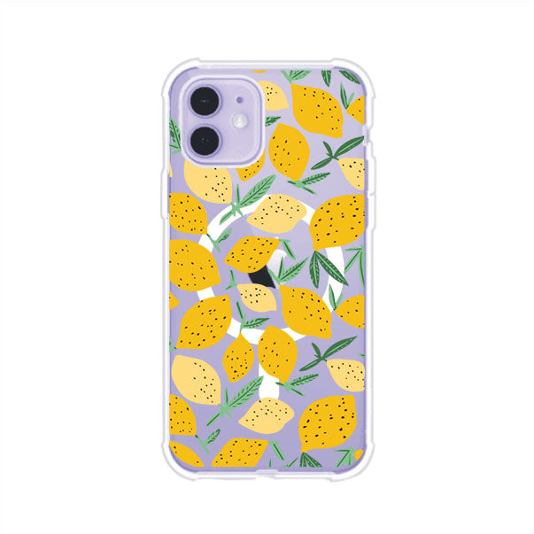 Funda personalizada para iPhone con diseño de limones amarillos estilo limoncello, inspirada en el verano mediterráneo. Producto de Remark MX