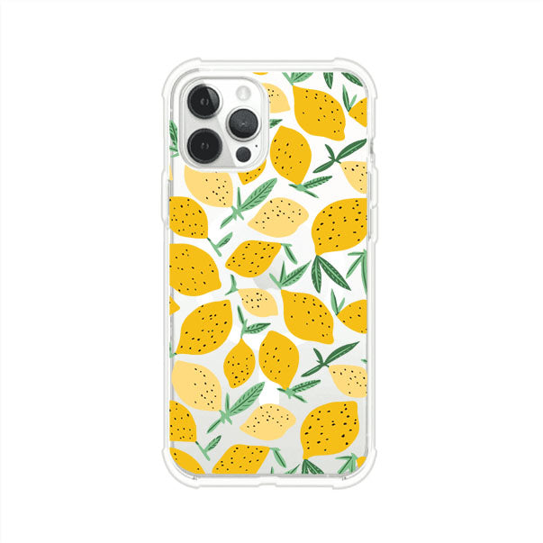 Funda personalizada para iPhone con diseño de limones amarillos estilo limoncello, inspirada en el verano mediterráneo. Producto de Remark MX