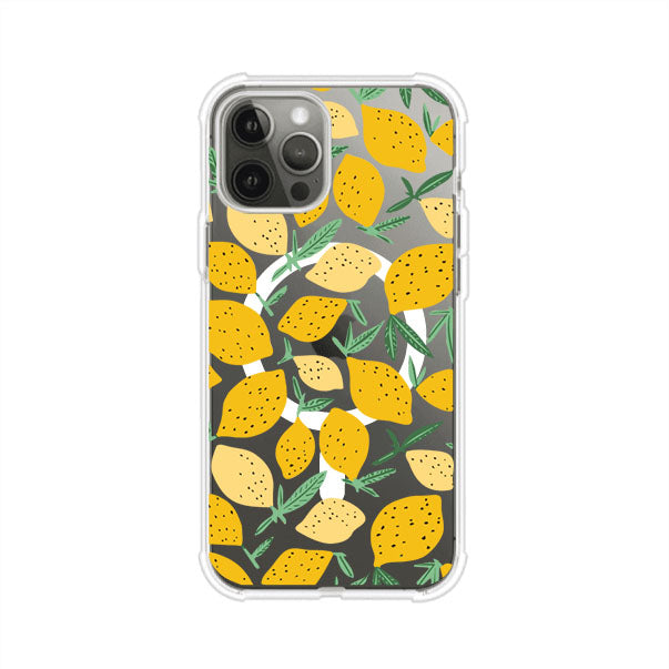 Funda personalizada para iPhone con diseño de limones amarillos estilo limoncello, inspirada en el verano mediterráneo. Producto de Remark MX