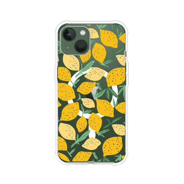 Funda personalizada para iPhone con diseño de limones amarillos estilo limoncello, inspirada en el verano mediterráneo. Producto de Remark MX