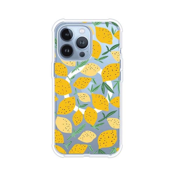 Funda personalizada para iPhone con diseño de limones amarillos estilo limoncello, inspirada en el verano mediterráneo. Producto de Remark MX