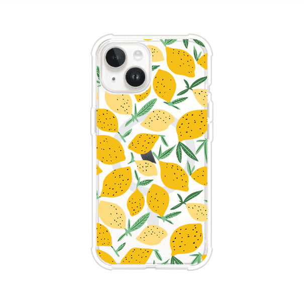 Funda personalizada para iPhone con diseño de limones amarillos estilo limoncello, inspirada en el verano mediterráneo. Producto de Remark MX