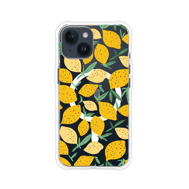 Funda personalizada para iPhone con diseño de limones amarillos estilo limoncello, inspirada en el verano mediterráneo. Producto de Remark MX