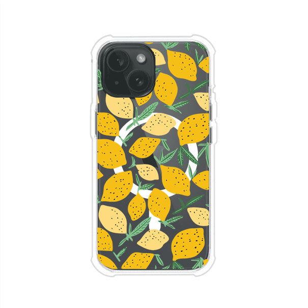 Funda personalizada para iPhone con diseño de limones amarillos estilo limoncello, inspirada en el verano mediterráneo. Producto de Remark MX
