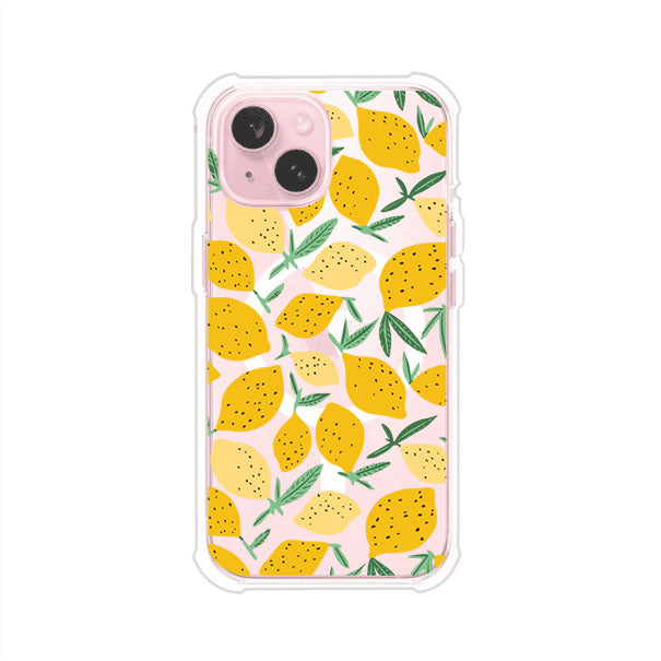 Funda personalizada para iPhone con diseño de limones amarillos estilo limoncello, inspirada en el verano mediterráneo. Producto de Remark MX