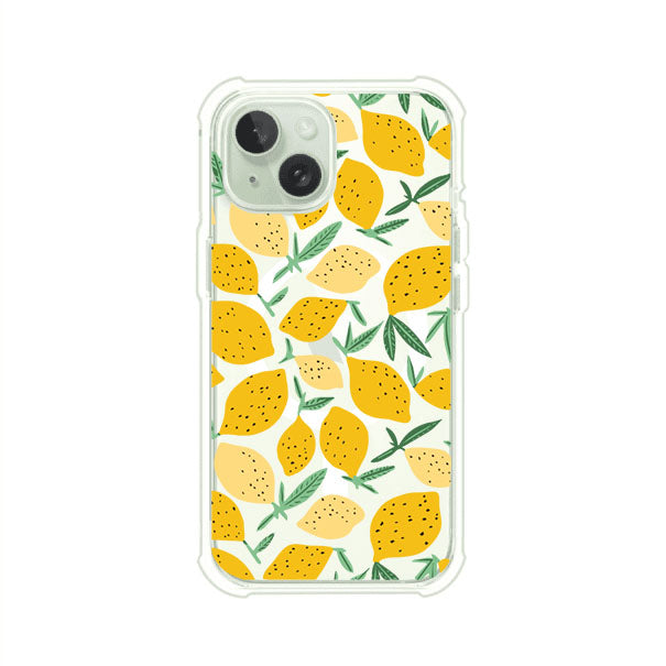 Funda personalizada para iPhone con diseño de limones amarillos estilo limoncello, inspirada en el verano mediterráneo. Producto de Remark MX