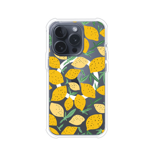 Funda personalizada para iPhone con diseño de limones amarillos estilo limoncello, inspirada en el verano mediterráneo. Producto de Remark MX