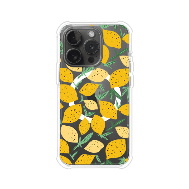 Funda personalizada para iPhone con diseño de limones amarillos estilo limoncello, inspirada en el verano mediterráneo. Producto de Remark MX