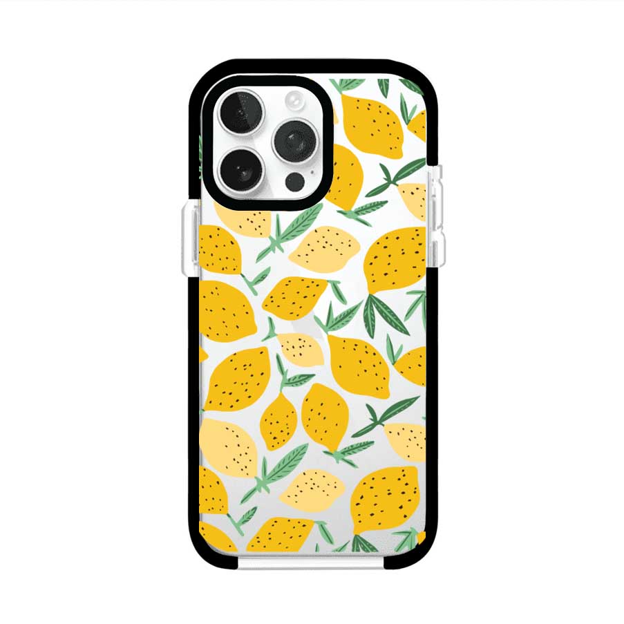 Funda personalizada para iPhone con diseño de limones amarillos estilo limoncello, inspirada en el verano mediterráneo. Producto de Remark MX