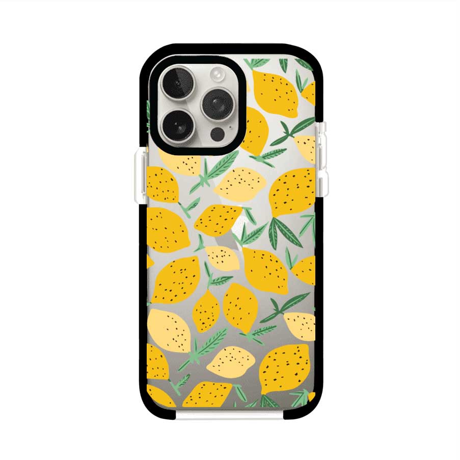 Funda personalizada para iPhone con diseño de limones amarillos estilo limoncello, inspirada en el verano mediterráneo. Producto de Remark MX