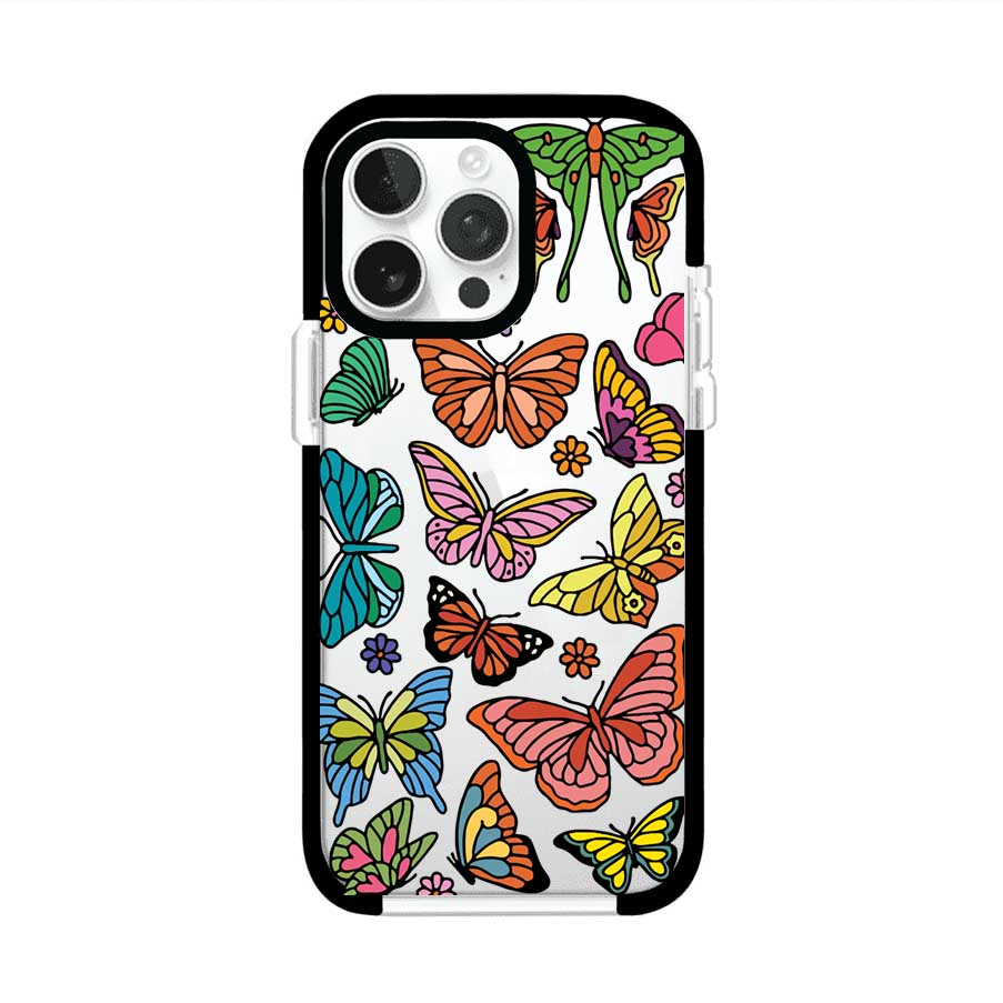 Funda transparente para iPhone con diseño aesthetic de mariposas de colores – Butterfly Haze de Remark Mx