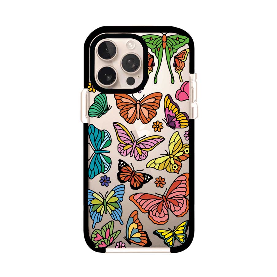 Funda transparente para iPhone con diseño aesthetic de mariposas de colores – Butterfly Haze de Remark Mx