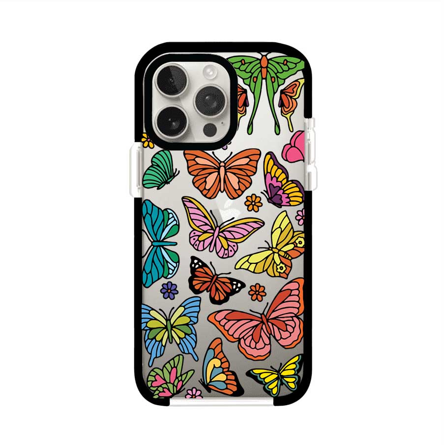 Funda transparente para iPhone con diseño aesthetic de mariposas de colores – Butterfly Haze de Remark Mx
