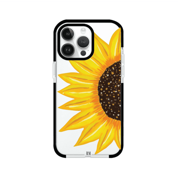 Funda transparente para iPhone con diseño pintado de girasol amarillo grande – Remark Mx