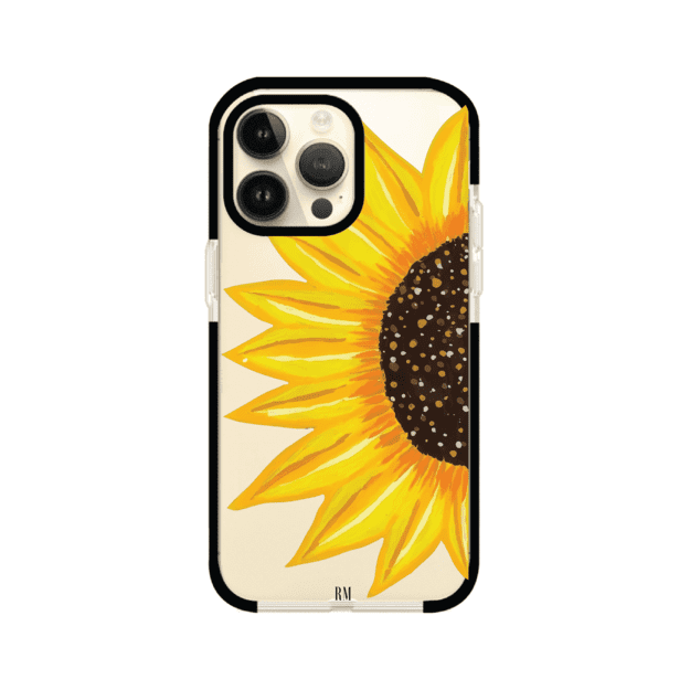Funda transparente para iPhone con diseño pintado de girasol amarillo grande – Remark Mx
