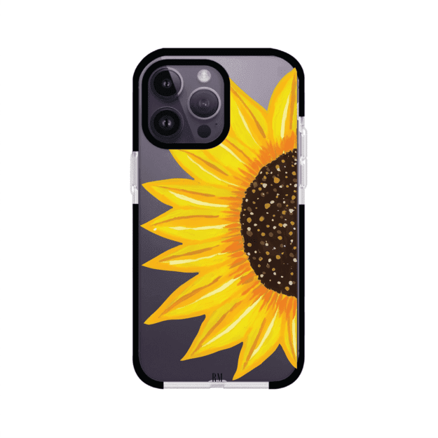 Funda transparente para iPhone con diseño pintado de girasol amarillo grande – Remark Mx