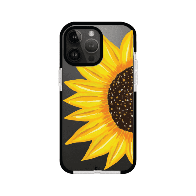 Funda transparente para iPhone con diseño pintado de girasol amarillo grande – Remark Mx