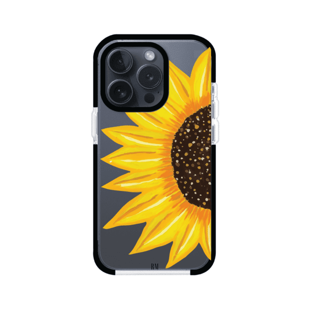 Funda transparente para iPhone con diseño pintado de girasol amarillo grande – Remark Mx