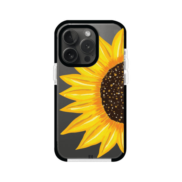 Funda transparente para iPhone con diseño pintado de girasol amarillo grande – Remark Mx