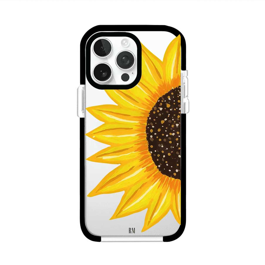Funda transparente para iPhone con diseño pintado de girasol amarillo grande – Remark Mx