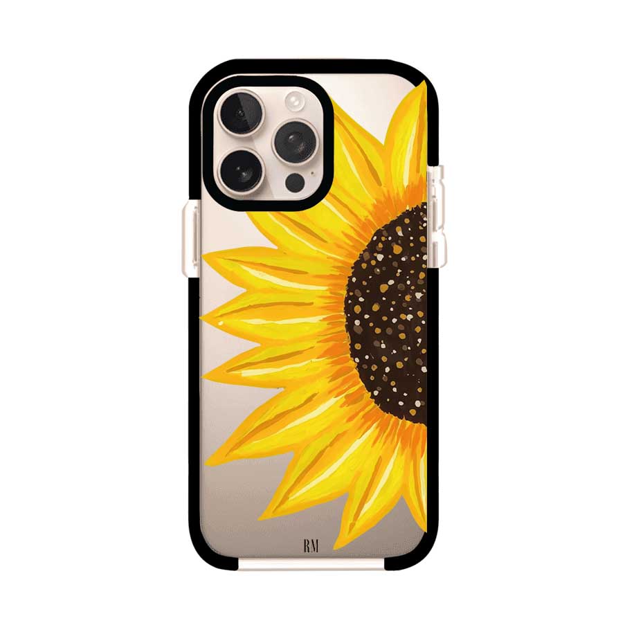 Funda transparente para iPhone con diseño pintado de girasol amarillo grande – Remark Mx