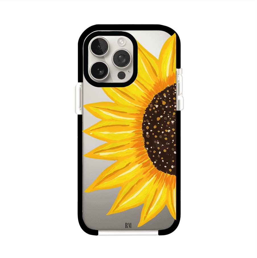 Funda transparente para iPhone con diseño pintado de girasol amarillo grande – Remark Mx