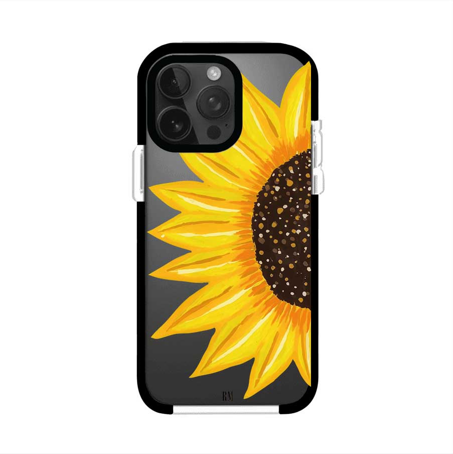 Funda transparente para iPhone con diseño pintado de girasol amarillo grande – Remark Mx