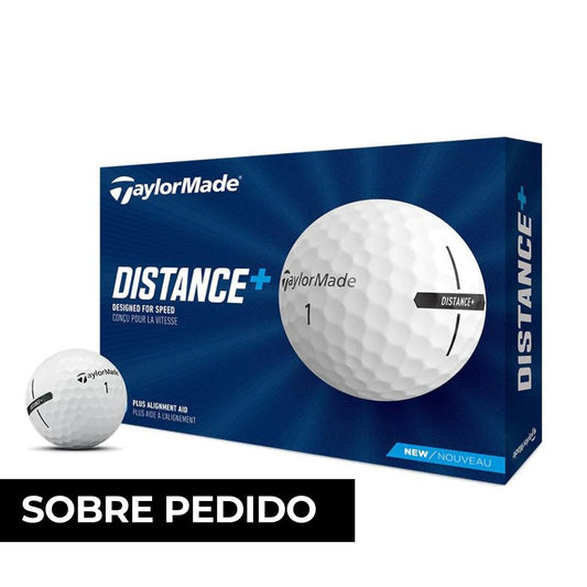 Pelotas de golf TaylorMade Distance+ personalizadas, color blanco, con sensación suave y máxima velocidad – Remark Mx