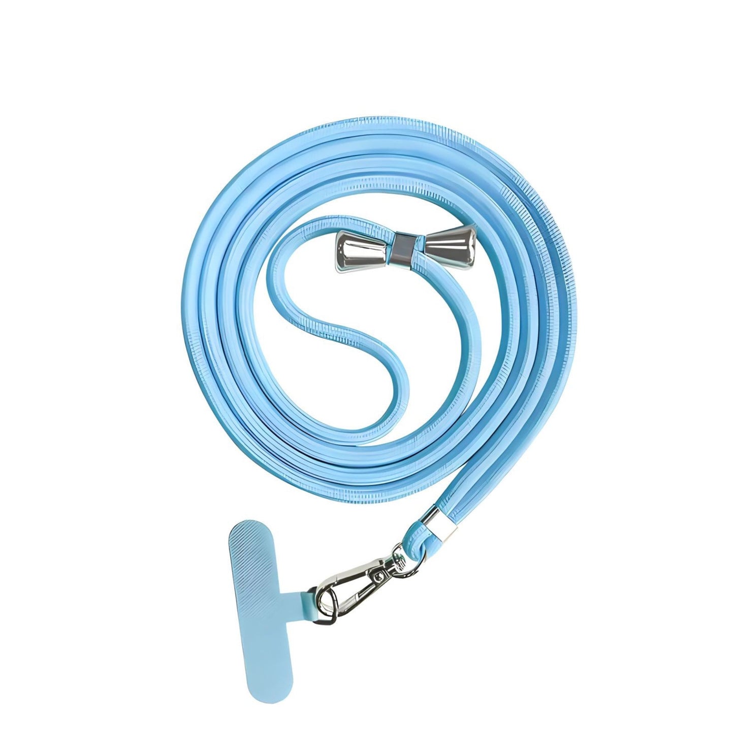 Correa crossbody azul para celular, ajustable y con clips metálicos, compatible con fundas de Remark MX