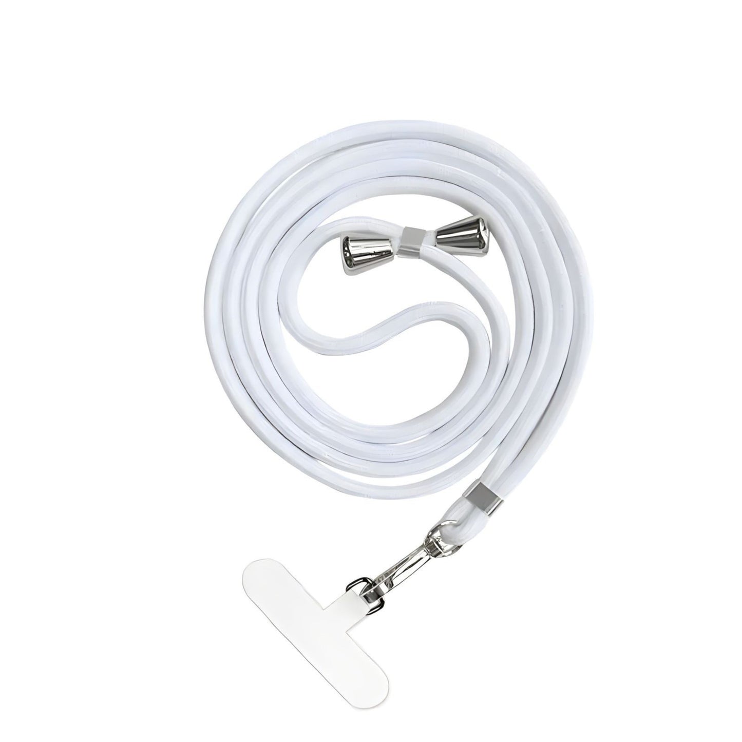 Correa crossbody blanca para celular, ajustable y con clips metálicos, compatible con fundas de Remark MX