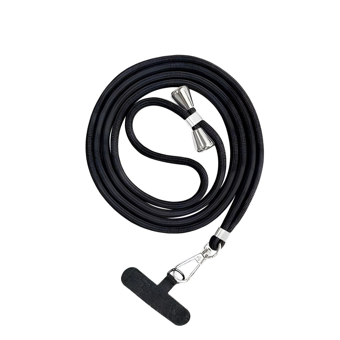 Correa crossbody negra para celular, ajustable y con clips metálicos, compatible con fundas de Remark MX