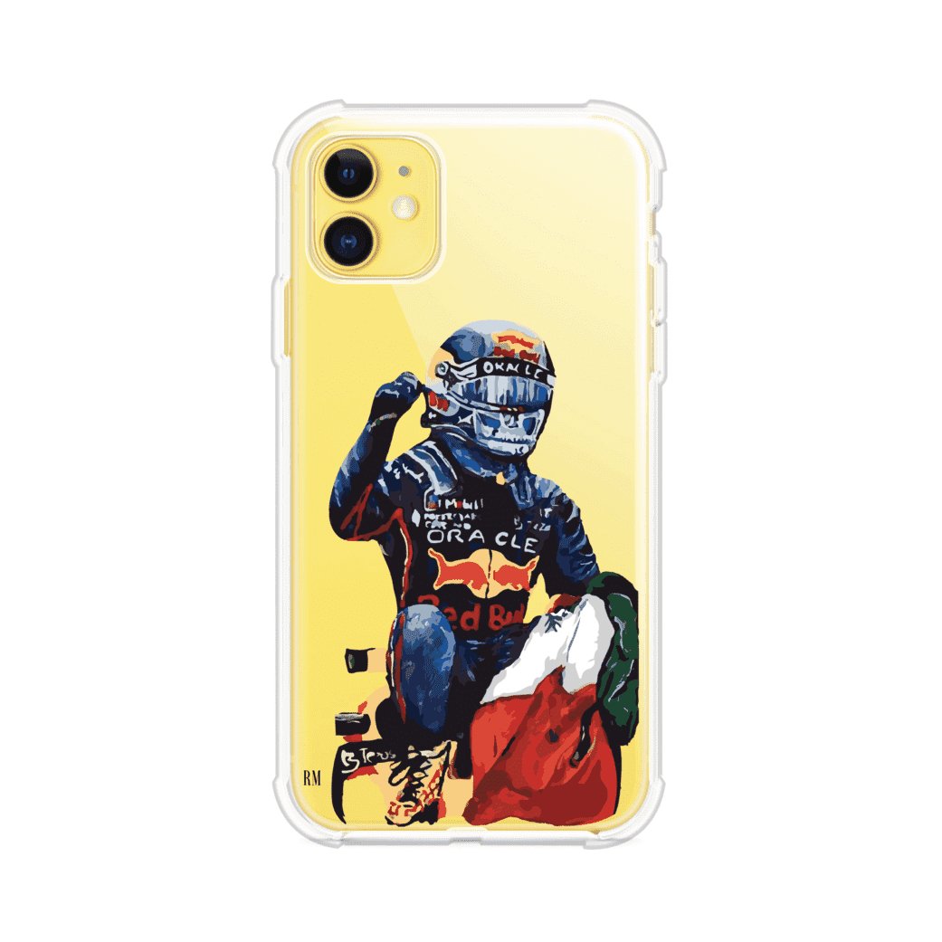 Funda para iPhone con ilustración de Checo Pérez, diseño Red Bull Racing, estilo artístico – Remark Mx