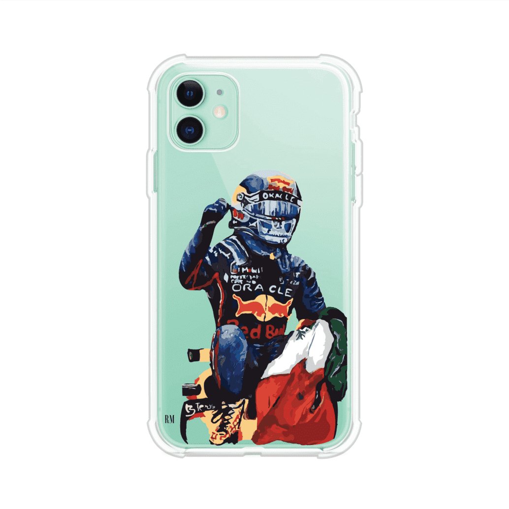 Funda para iPhone con ilustración de Checo Pérez, diseño Red Bull Racing, estilo artístico – Remark Mx