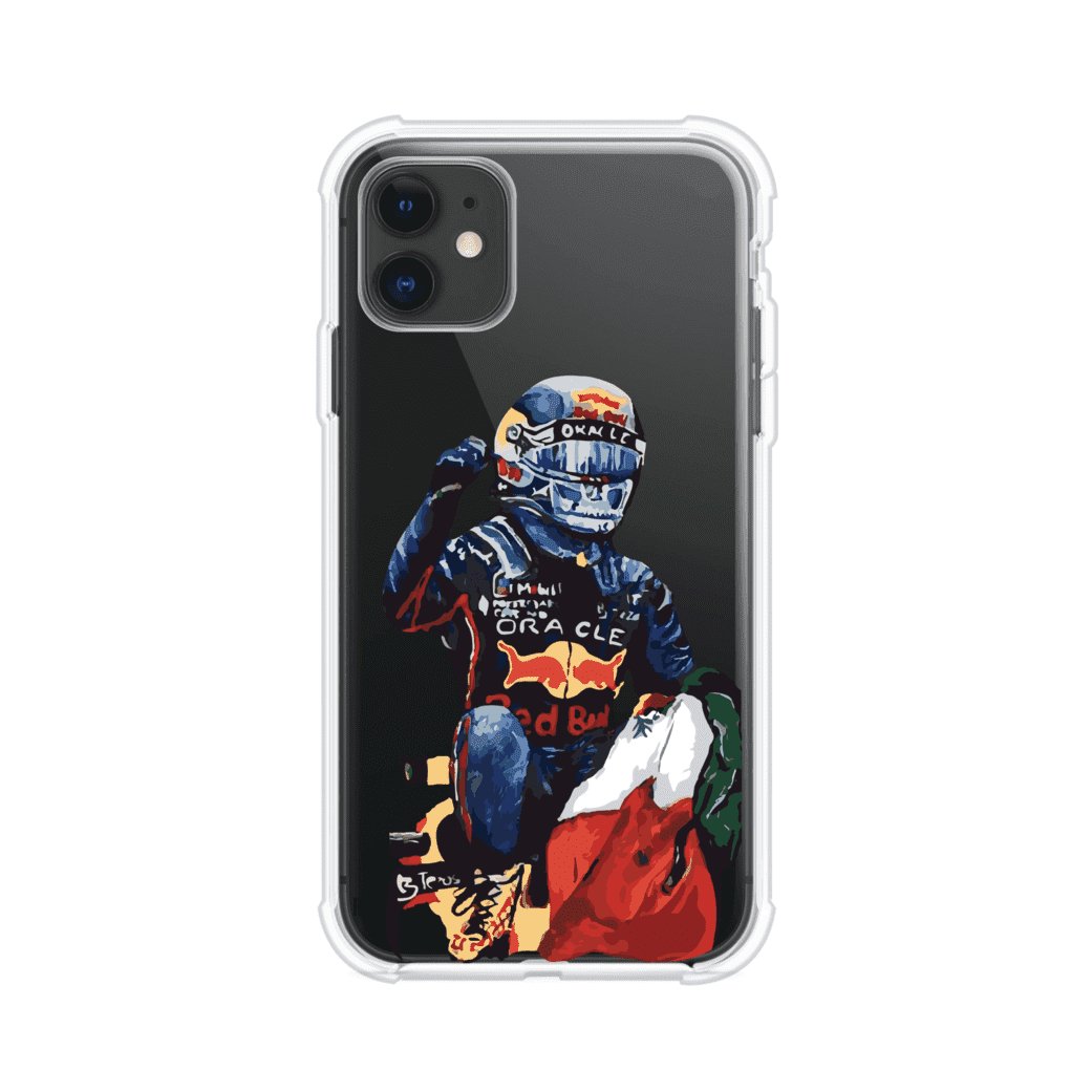 Funda para iPhone con ilustración de Checo Pérez, diseño Red Bull Racing, estilo artístico – Remark Mx