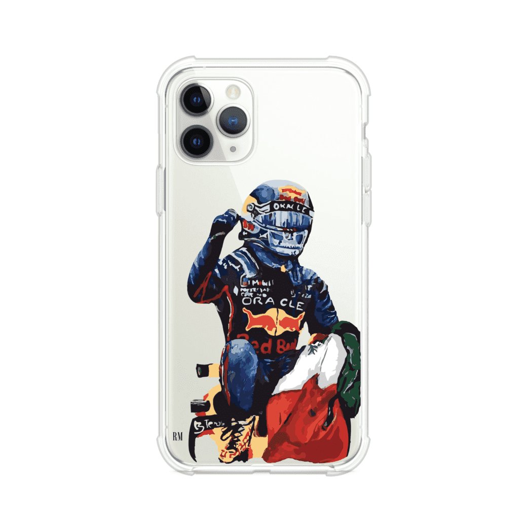 Funda para iPhone con ilustración de Checo Pérez, diseño Red Bull Racing, estilo artístico – Remark Mx