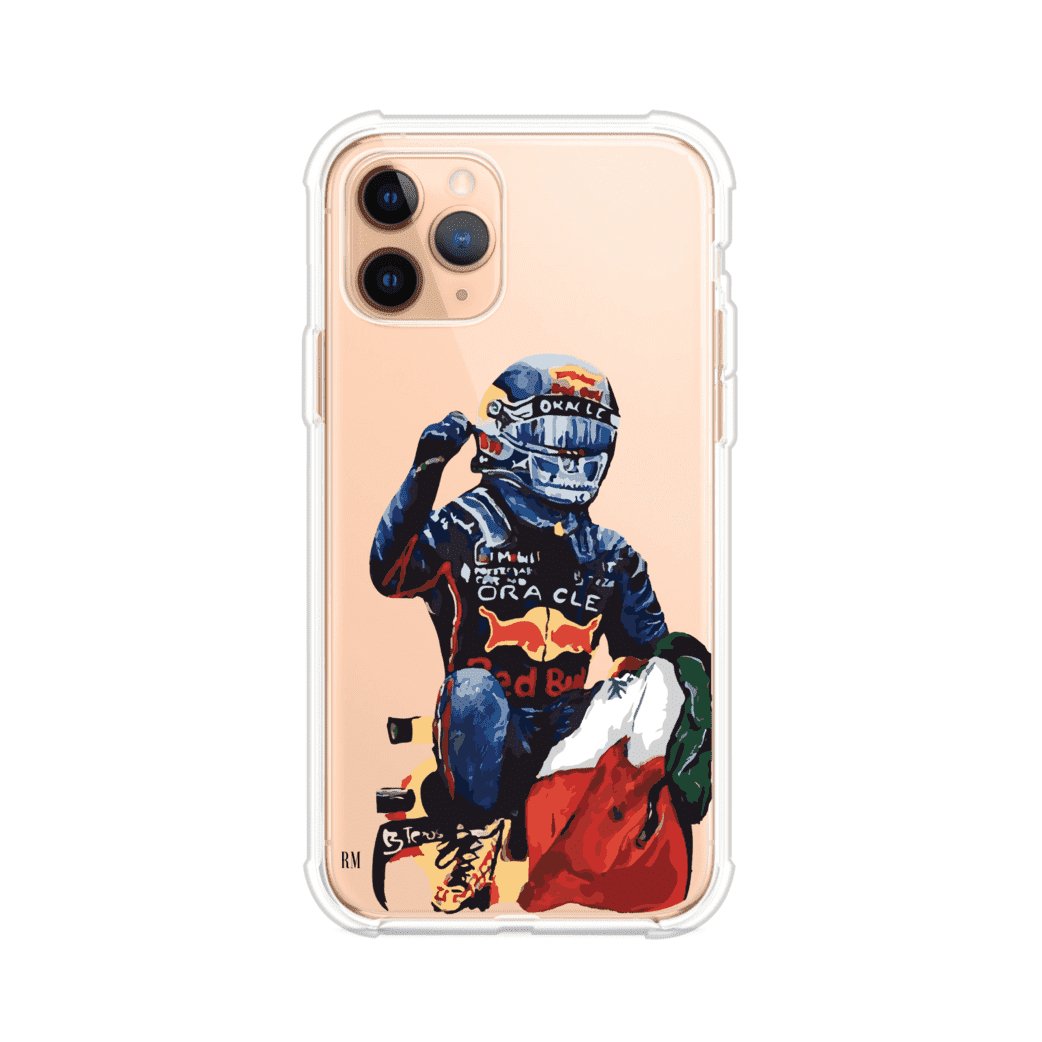Funda para iPhone con ilustración de Checo Pérez, diseño Red Bull Racing, estilo artístico – Remark Mx