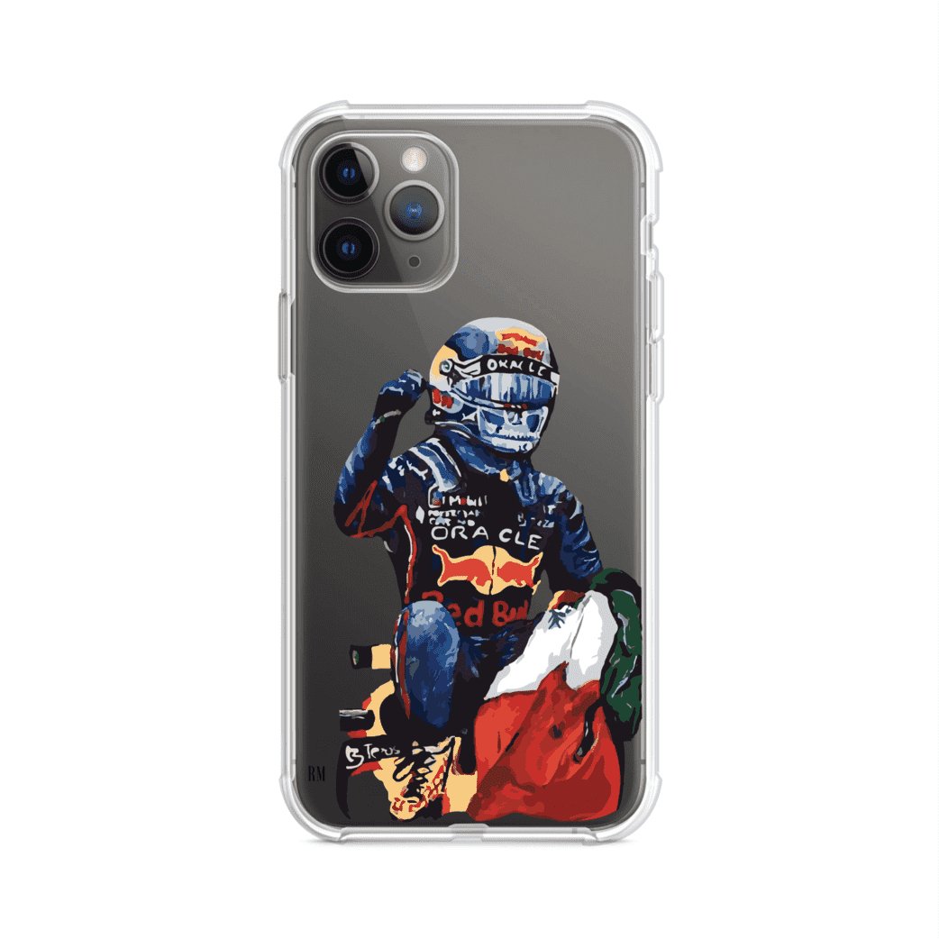 Funda para iPhone con ilustración de Checo Pérez, diseño Red Bull Racing, estilo artístico – Remark Mx