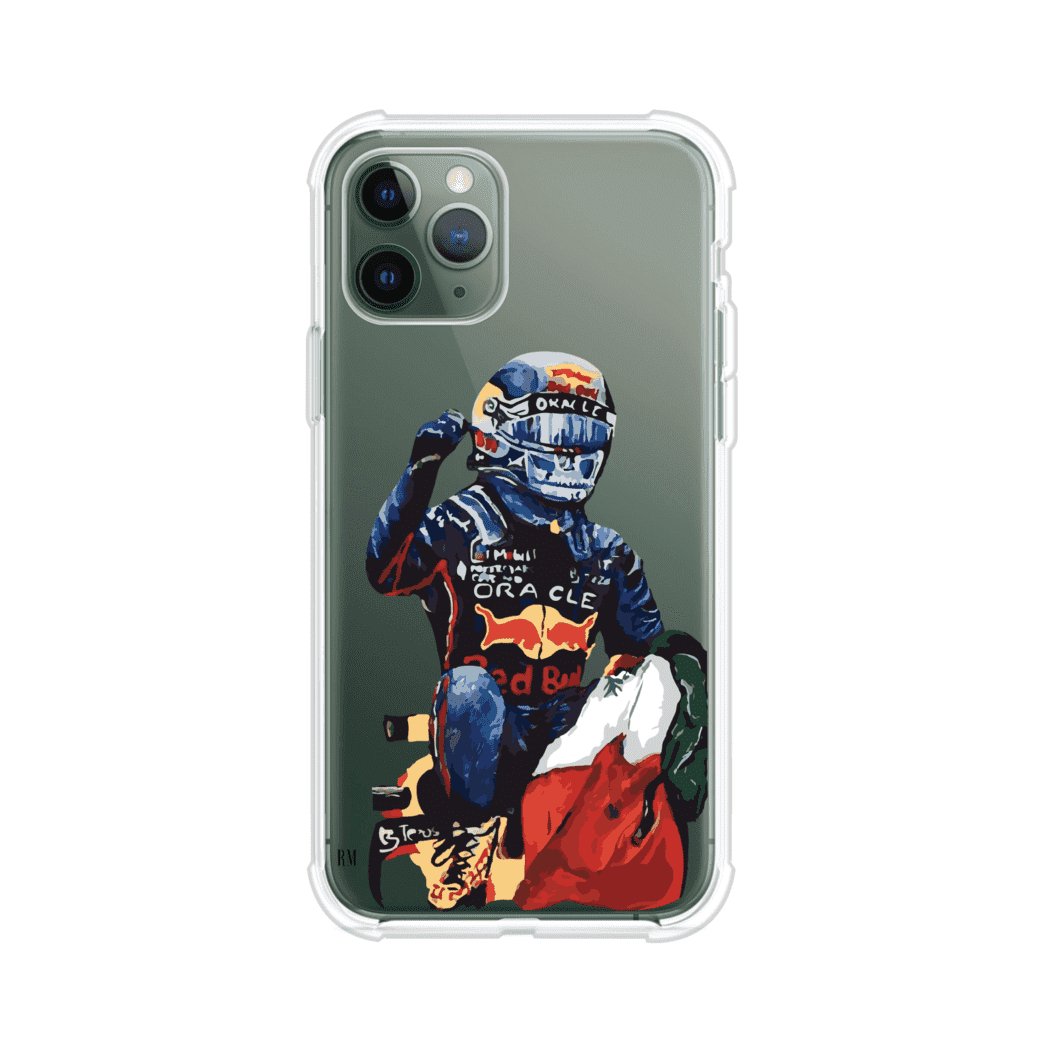Funda para iPhone con ilustración de Checo Pérez, diseño Red Bull Racing, estilo artístico – Remark Mx