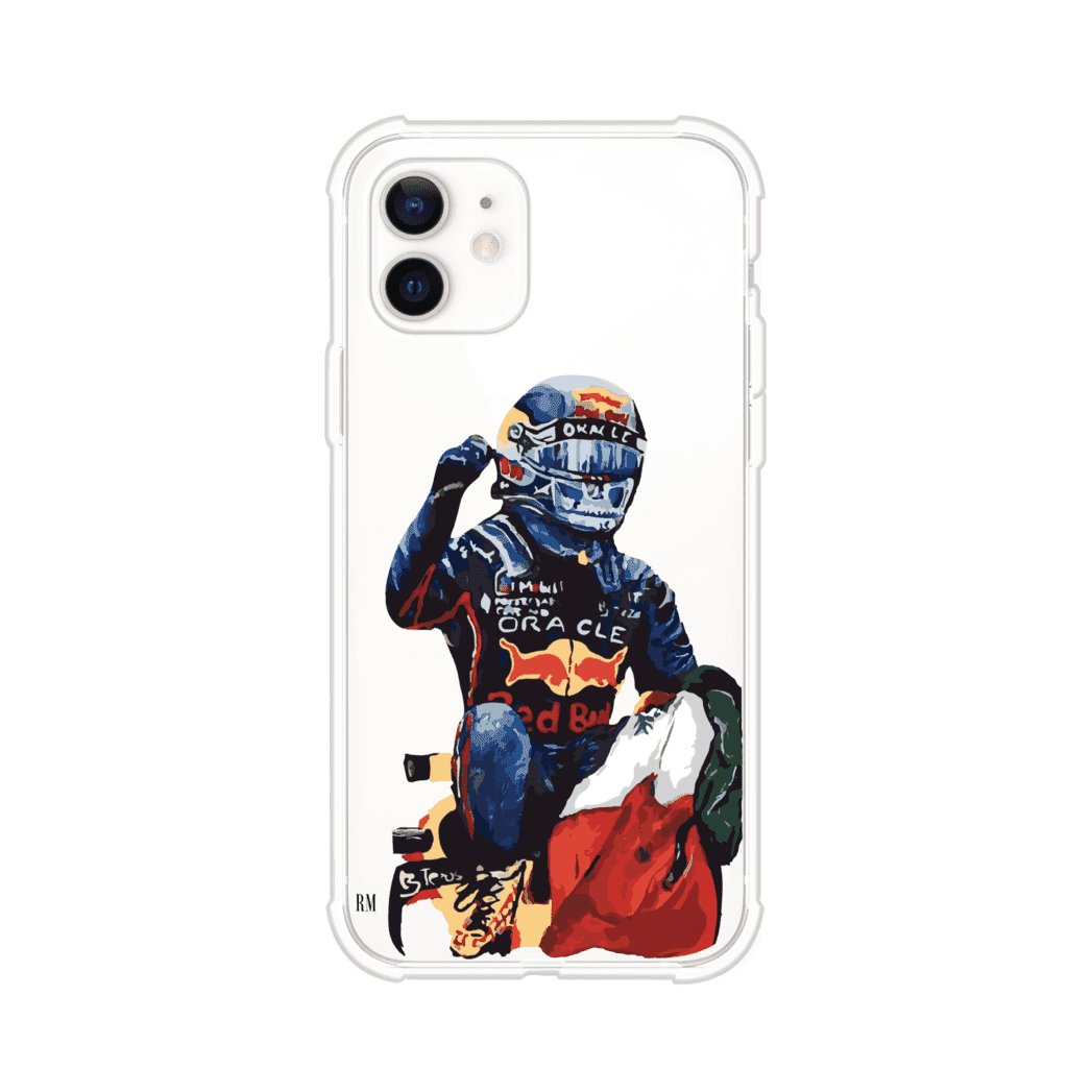 Funda para iPhone con ilustración de Checo Pérez, diseño Red Bull Racing, estilo artístico – Remark Mx