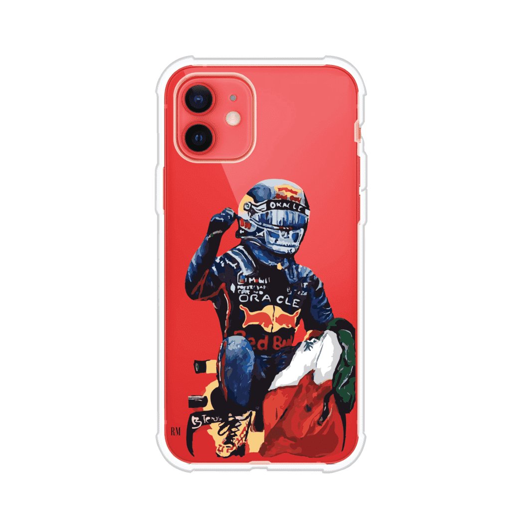 Funda para iPhone con ilustración de Checo Pérez, diseño Red Bull Racing, estilo artístico – Remark Mx
