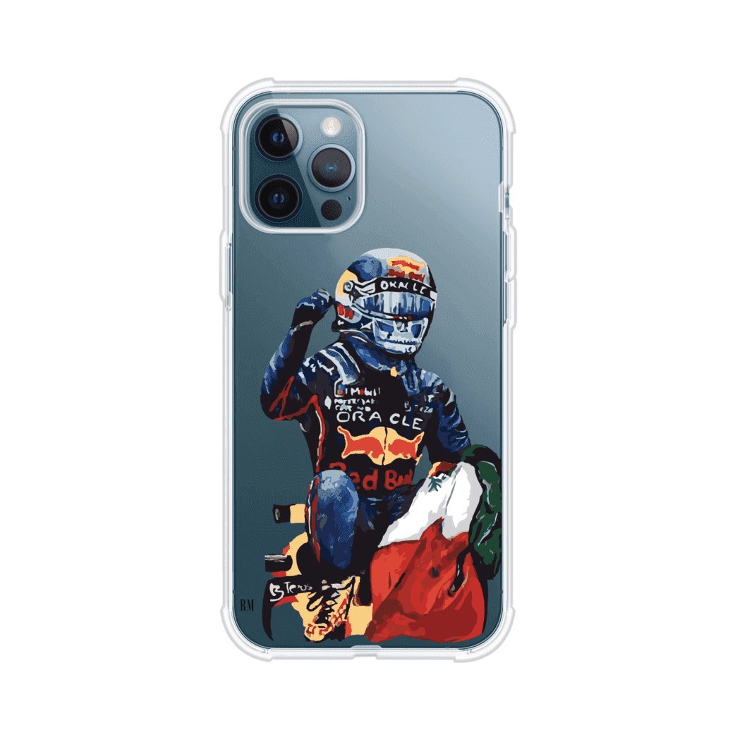 Funda para iPhone con ilustración de Checo Pérez, diseño Red Bull Racing, estilo artístico – Remark Mx