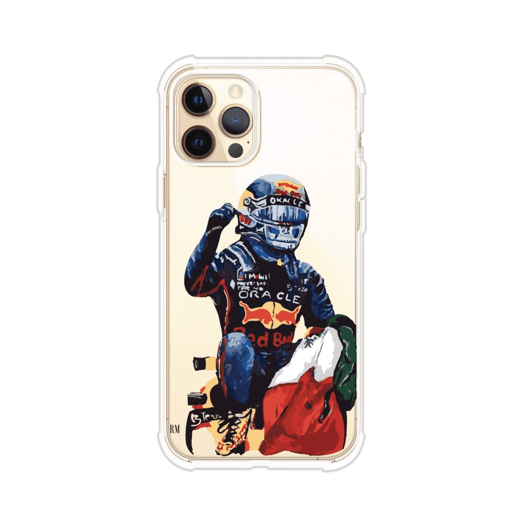 Funda para iPhone con ilustración de Checo Pérez, diseño Red Bull Racing, estilo artístico – Remark Mx
