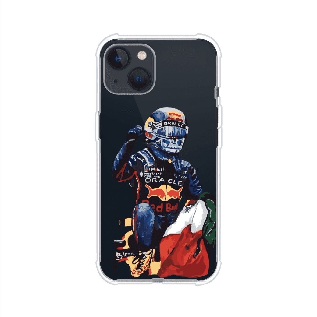 Funda para iPhone con ilustración de Checo Pérez, diseño Red Bull Racing, estilo artístico – Remark Mx
