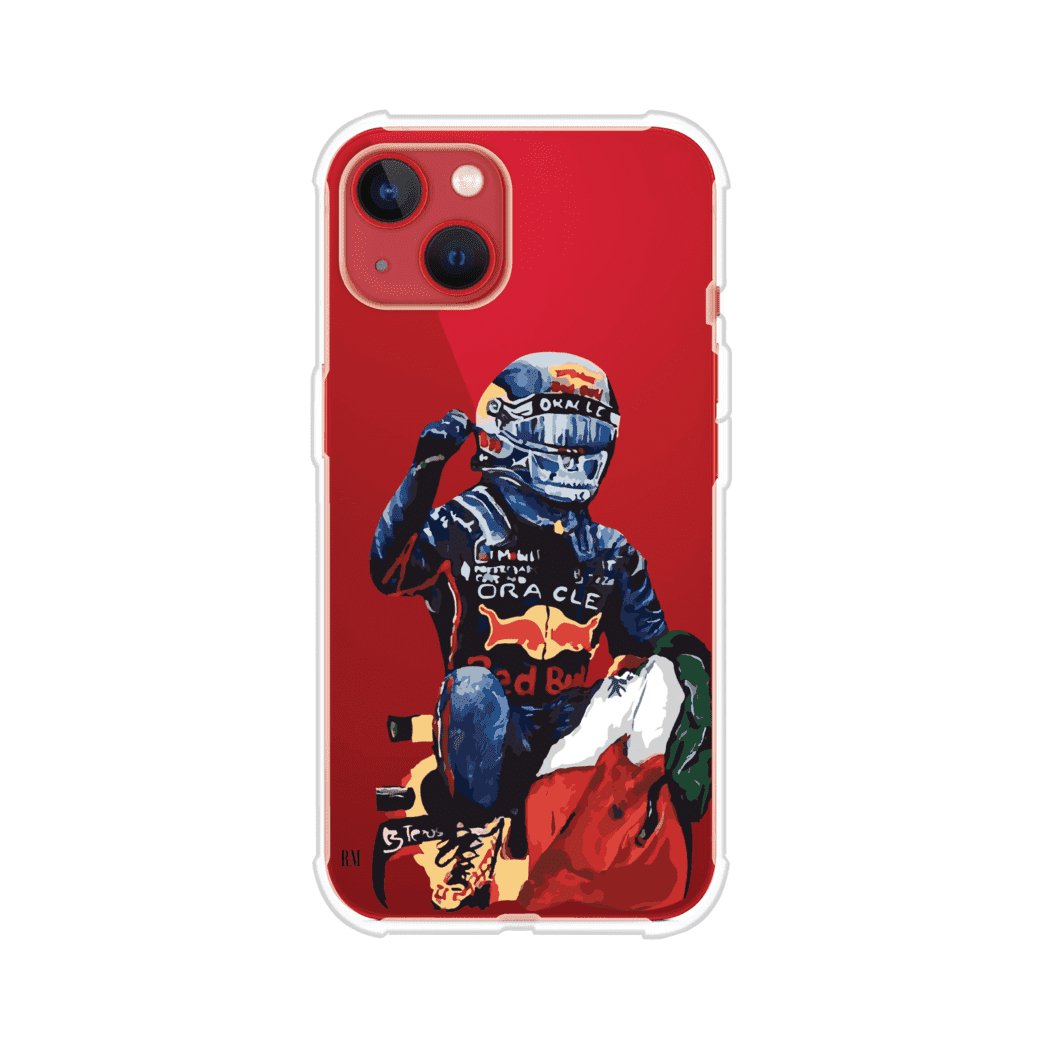 Funda para iPhone con ilustración de Checo Pérez, diseño Red Bull Racing, estilo artístico – Remark Mx