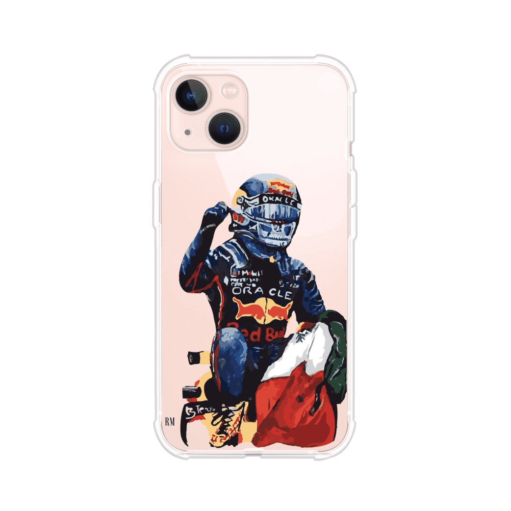 Funda para iPhone con ilustración de Checo Pérez, diseño Red Bull Racing, estilo artístico – Remark Mx