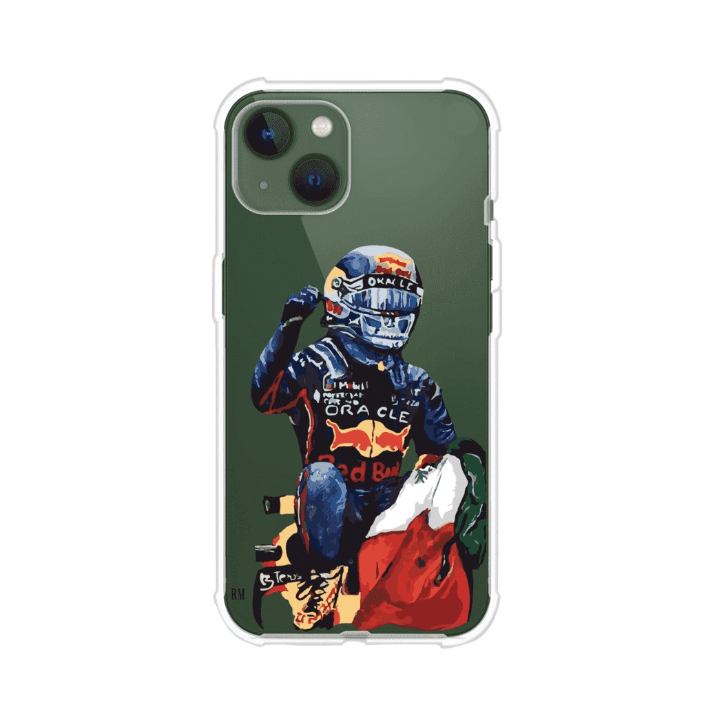 Funda para iPhone con ilustración de Checo Pérez, diseño Red Bull Racing, estilo artístico – Remark Mx